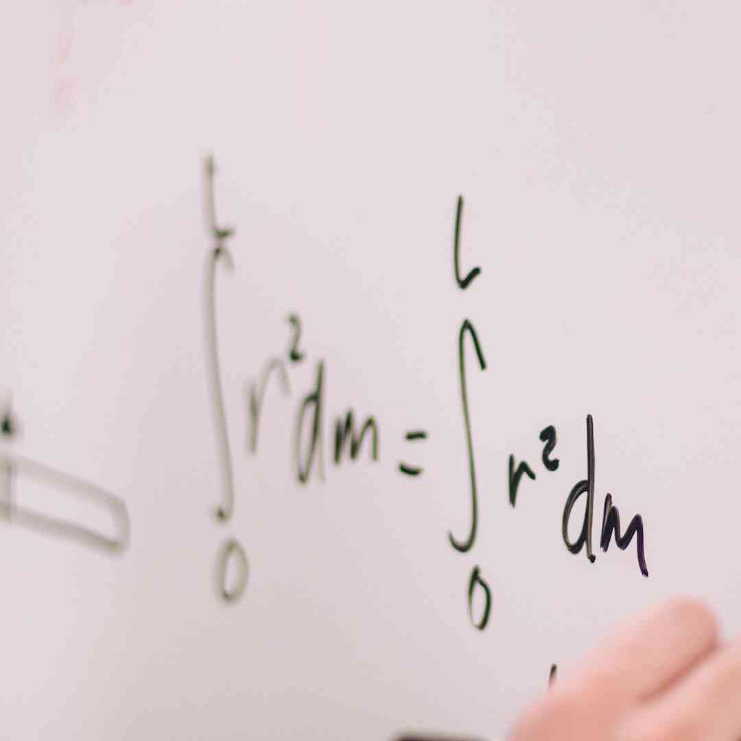 Maths calculations on a whiteboard
