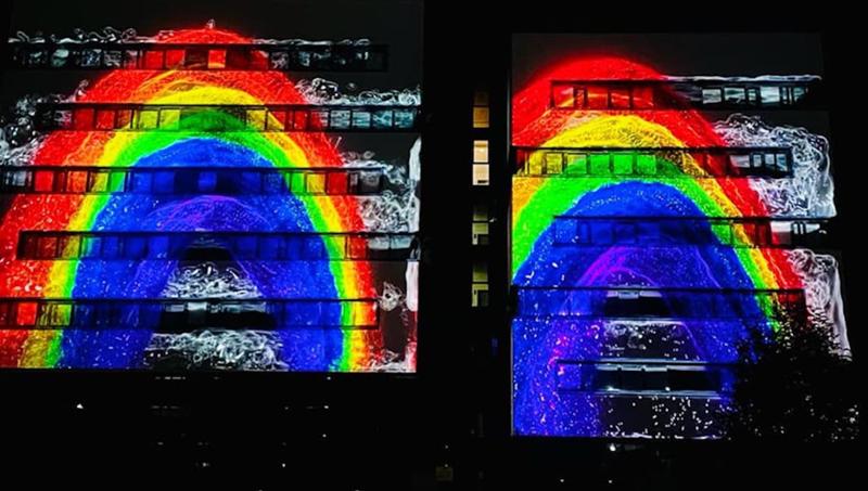Floodlights - rainbow projection