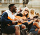 Students enjoying the sun