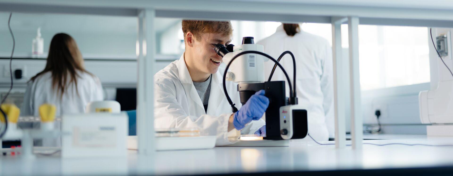 James Macarthur Biological Sciences Post Grad in Lab
