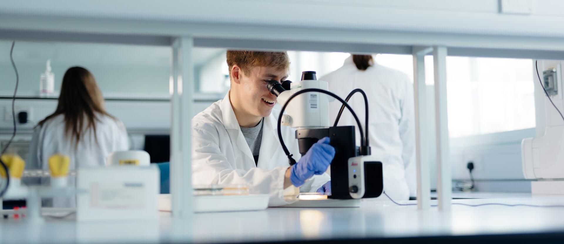 James Macarthur Biological Sciences Post Grad in Lab