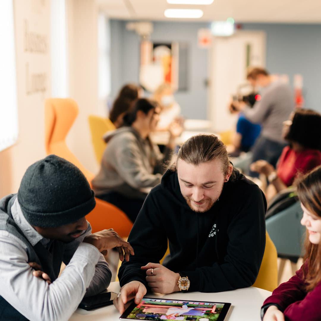 Students in the Business Lounge