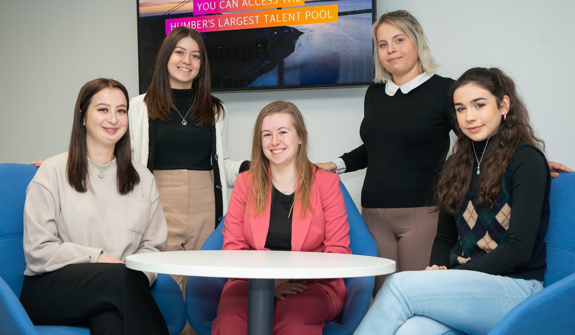 Group of students on placement at Cranswick-placement