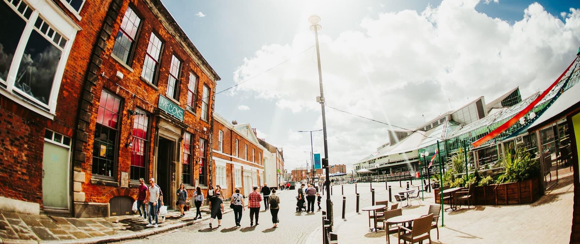 Hull Princes Dock Street McCoys and Princess Quay 1900x800