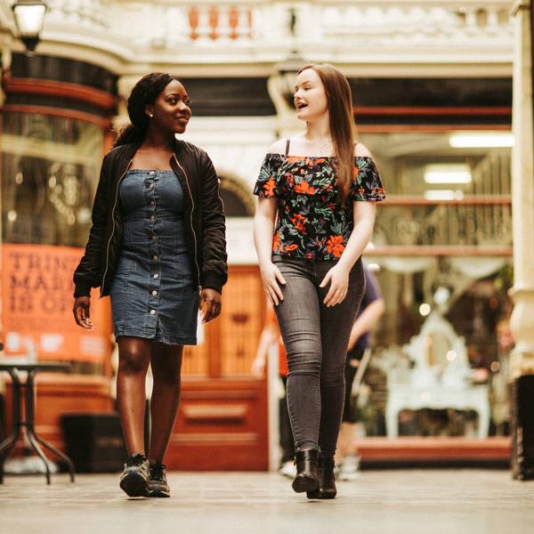 Students shopping in Hepworths Arcade, Hull city centre