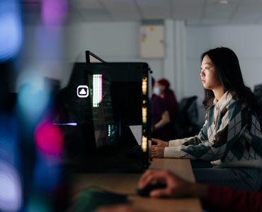 Students using the Computer Science Turing Lab