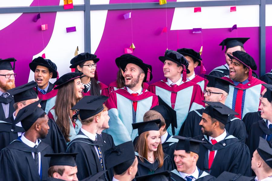 Students celebrating at a graduation ceremony