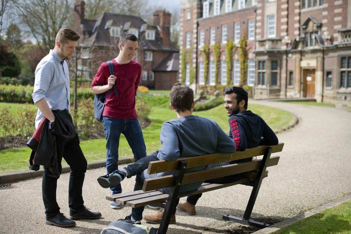 four students outside derwent