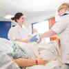 Midwifery students using the training facilities in the Allam Medical Building 
