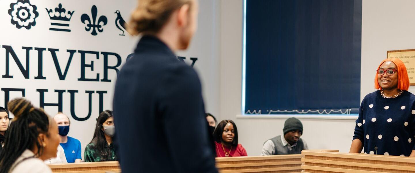 Mock Law Courtroom in use