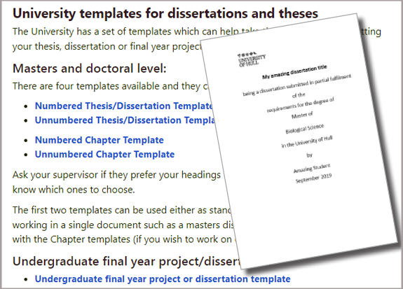 Thesis and dissertation templates
