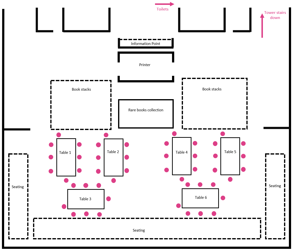 A map of the fifth floor