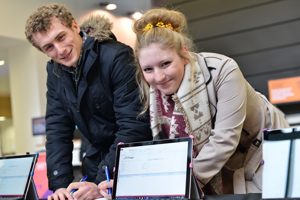 students at open day
