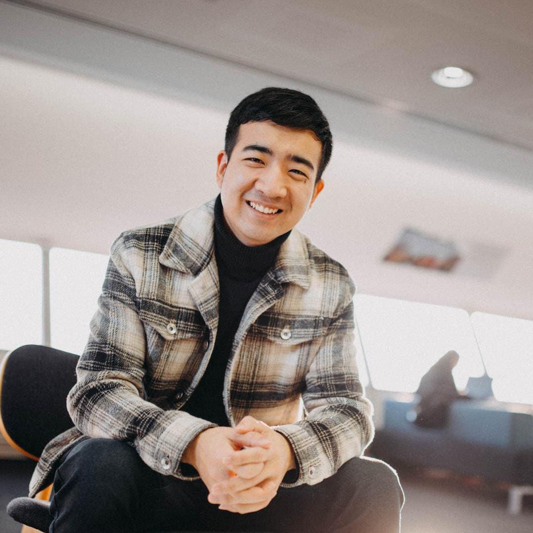 A Marketing Management student sitting in the library