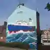 Mural of a fishing boat in West Hull