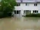 flood barrier protecting a house