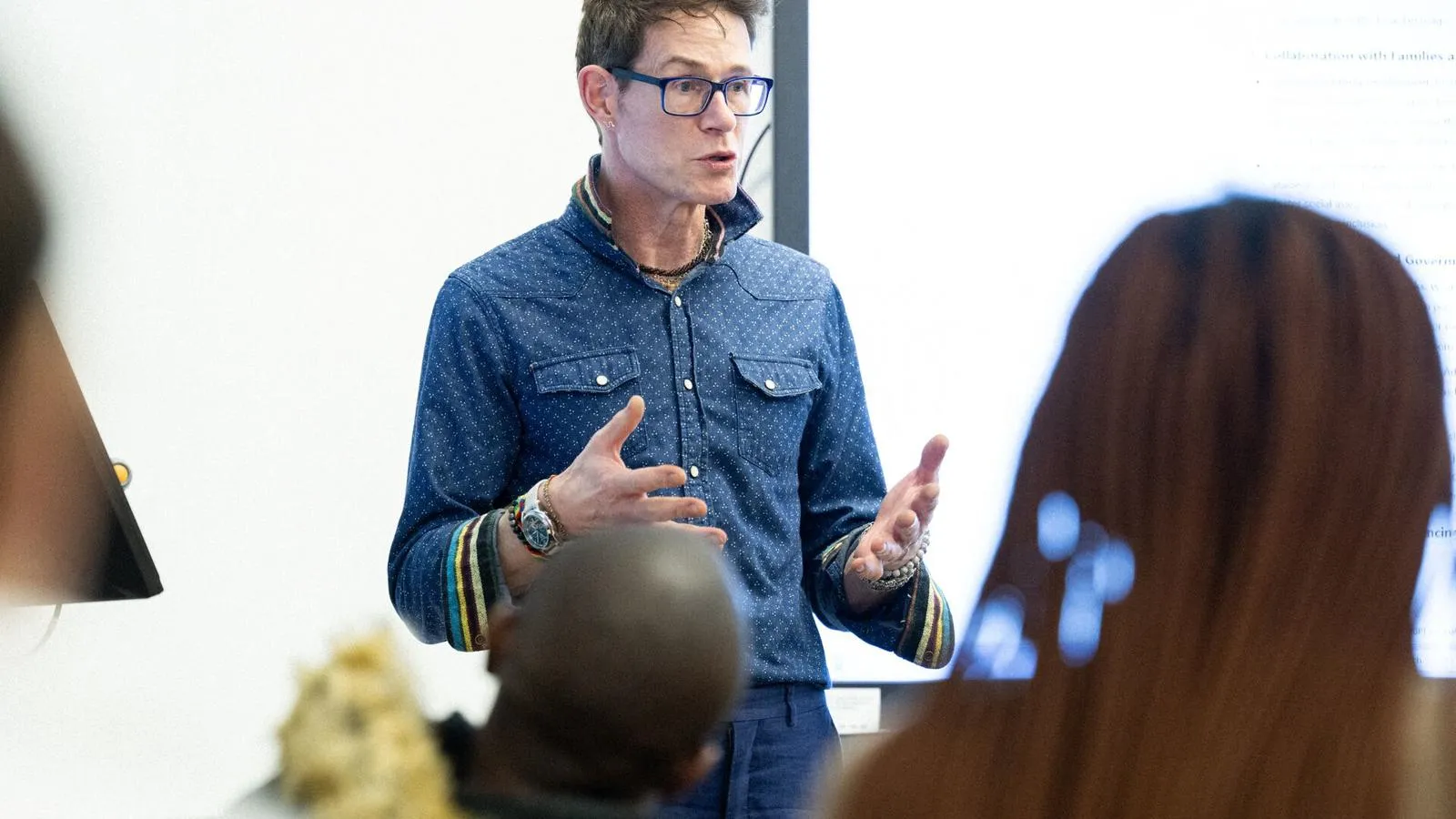 Lecturer teaching education class