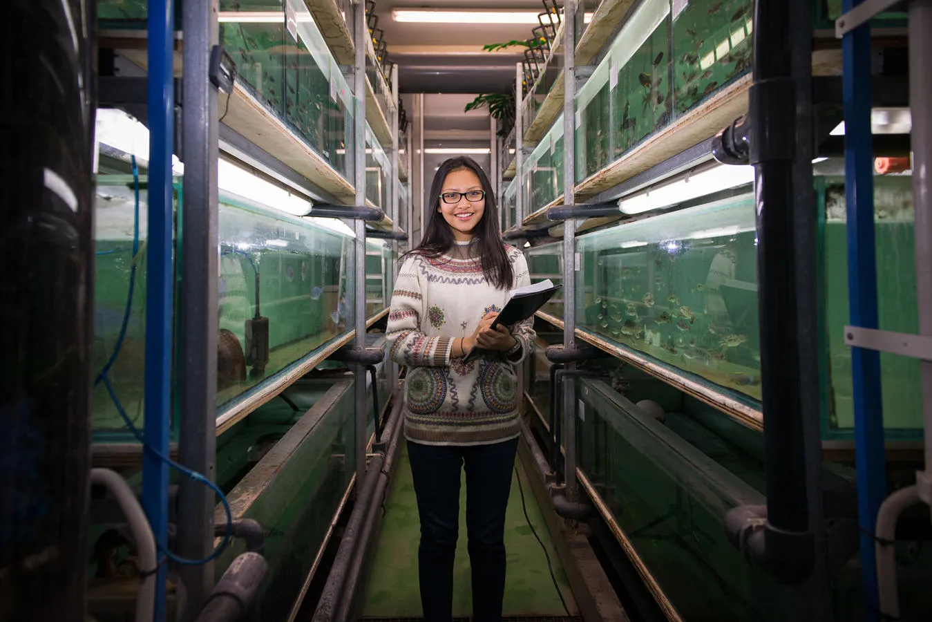Student pictured in tank room