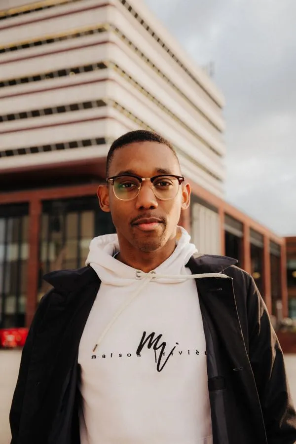 Student Ano Manjana standing outside the Brynmor Jones Library