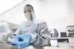 Female laboratory worker, working in a laboratory