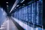 Data centre server room with server racks