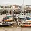 bridlington harbour with boats docked