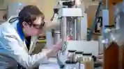 A researcher performing an experiment