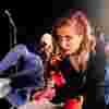 A woman stood on stage