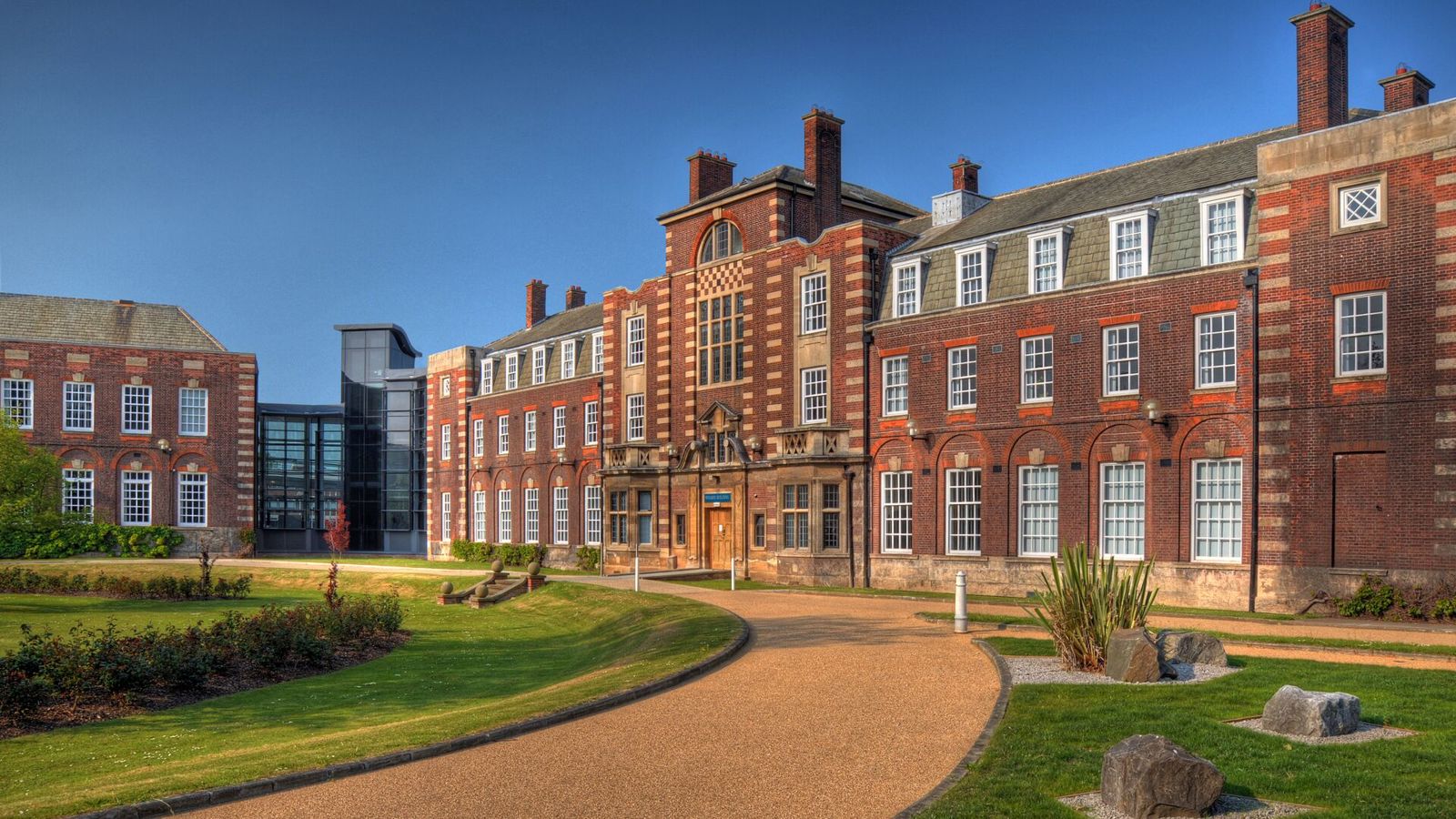 Red brick building in the sun