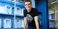 A student in the FabLab with 3D printed equipment