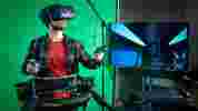 Student with a VR headset