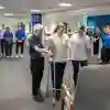A group of students watching a physiotherapy practical