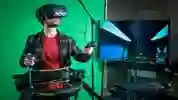 Student with a VR headset