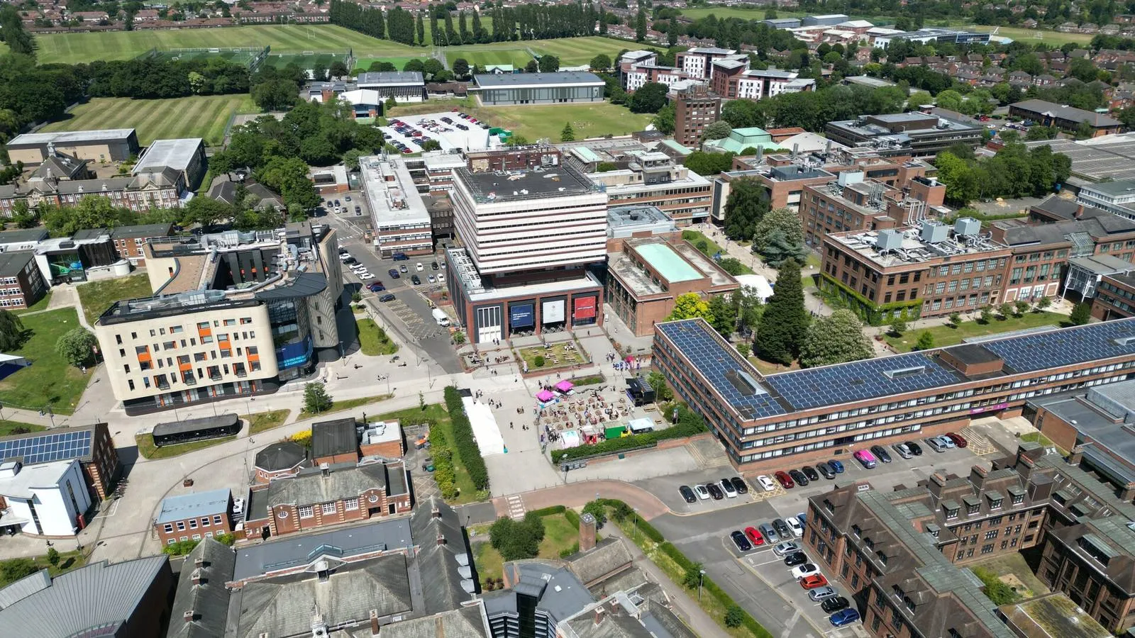 An aerial view of the University of Hull campus