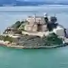 Aerial view of Alcatraz prison