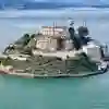 Aerial view of Alcatraz prison