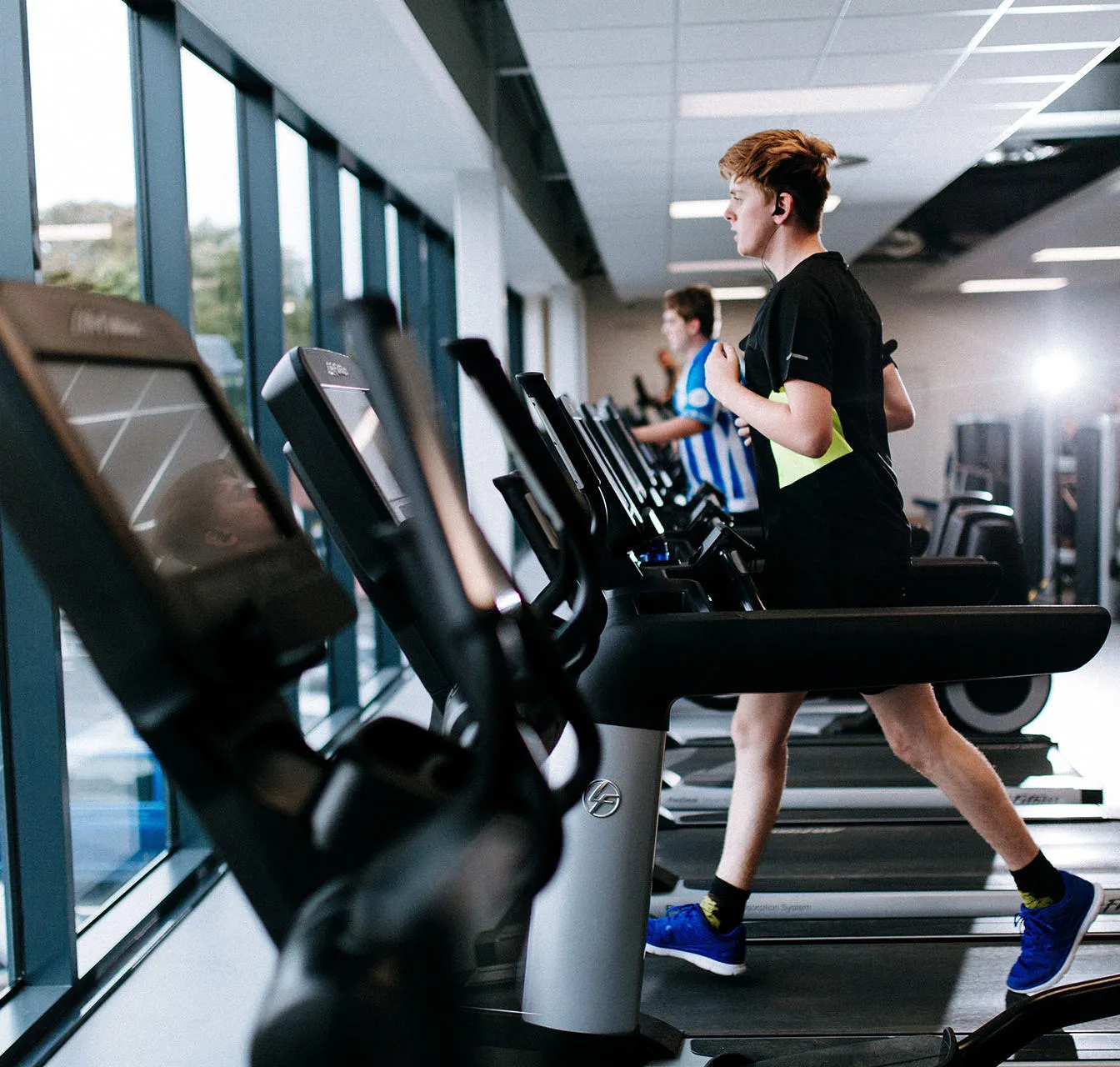 Man running on a treadmill in the Allam Sport Centre