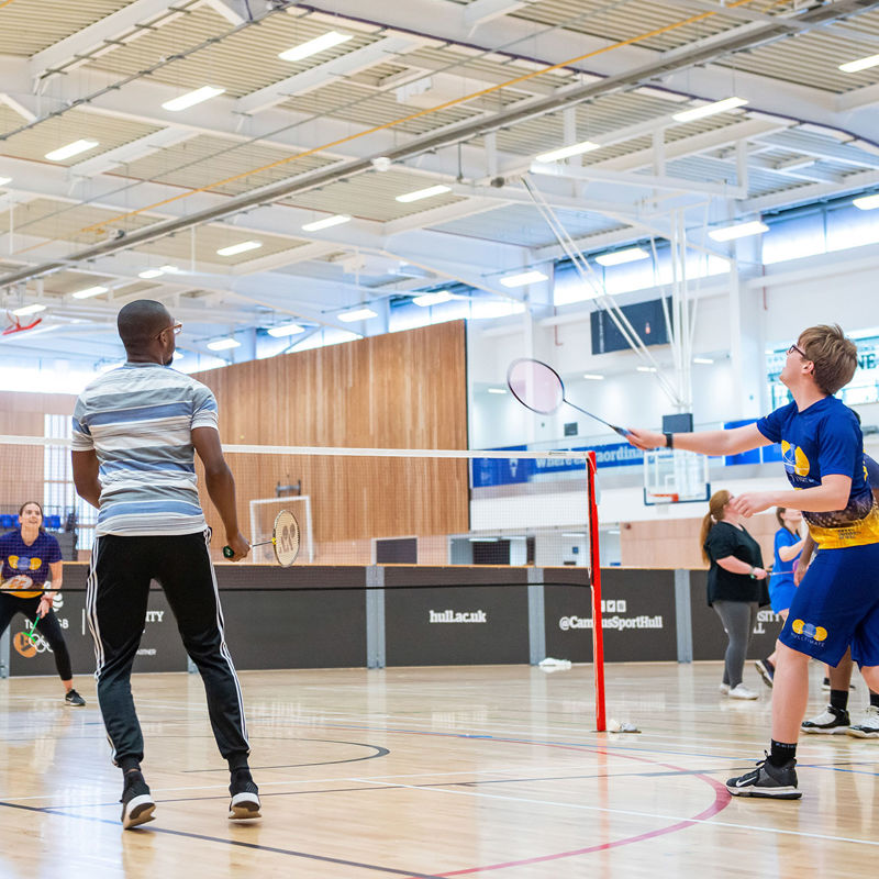 Students playing Badminton