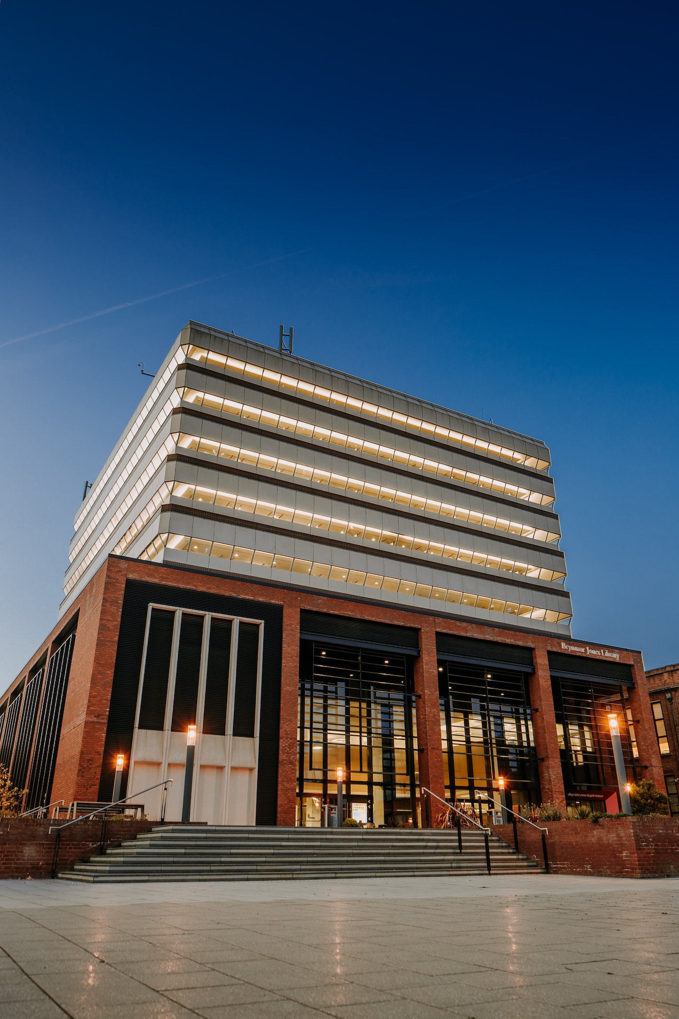 Brynmor Jones Library at Dusk at the University of Hull