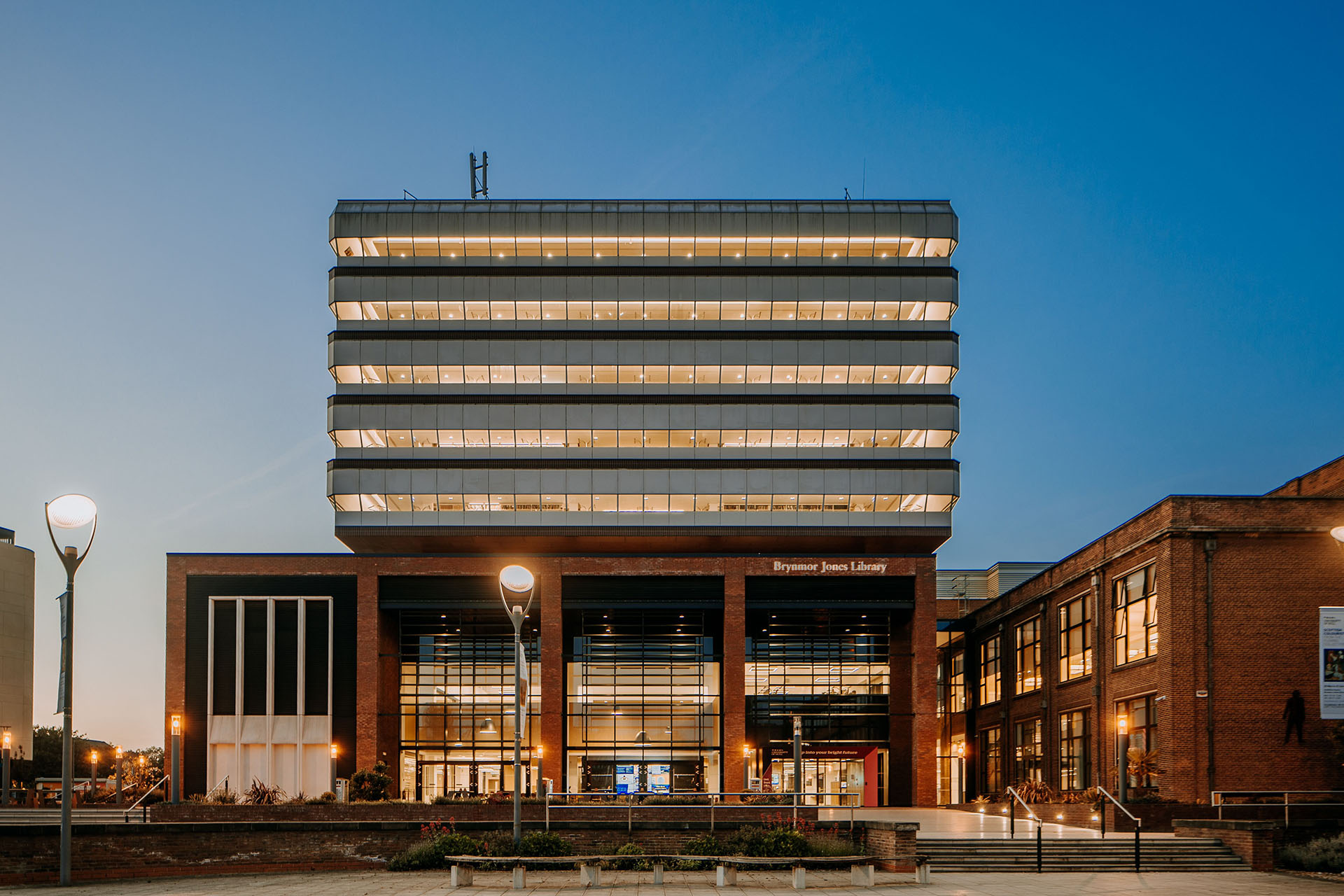 Brynmor Jones Library at Dusk