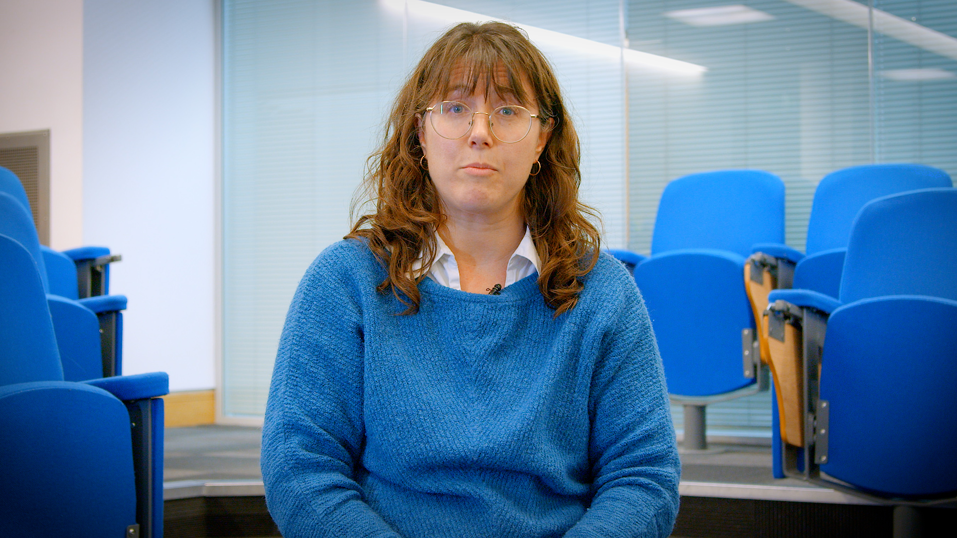 Fran Leavy sat in a lecture room