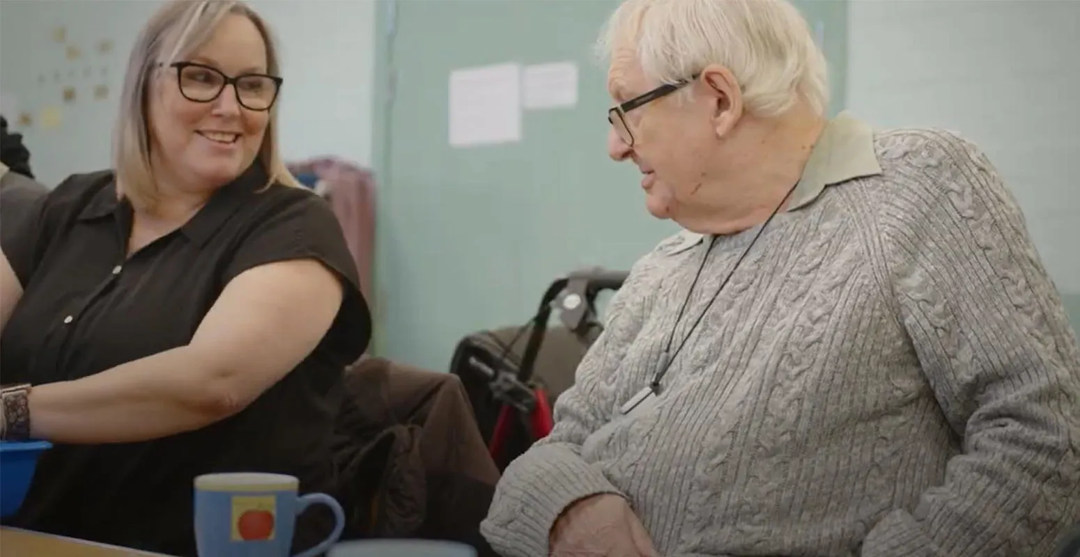 Staff member and service user at the Butterflies group