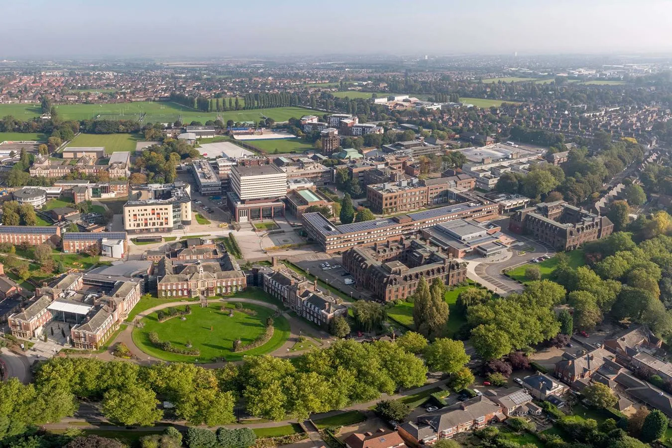 Aerial view of University of Hull campus