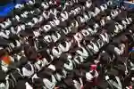 Rows of granduands awaitng thier cememony start at the Connexin arena 