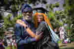 Graduand and reletive posing for ceremony