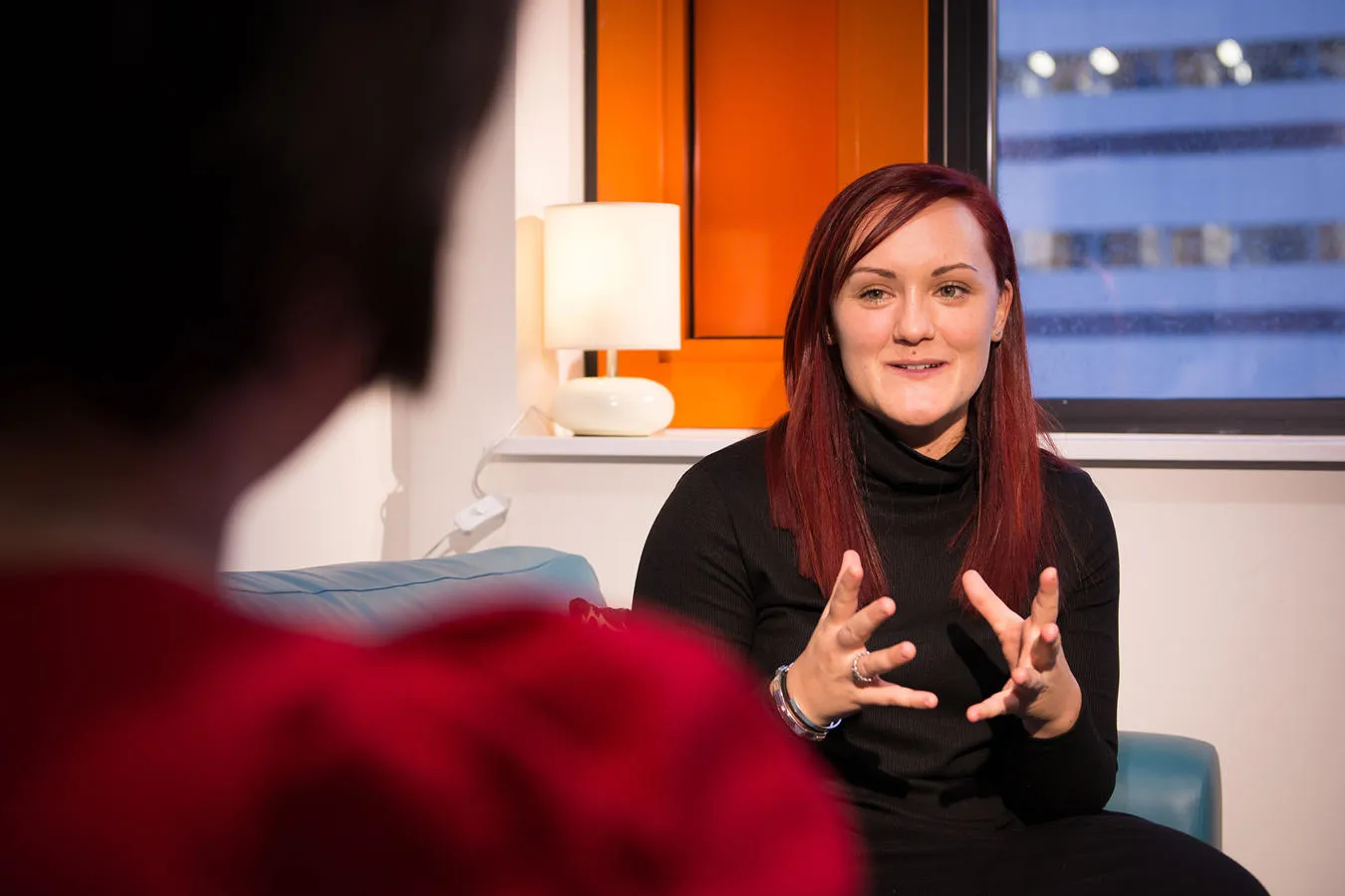 Social worker working with patient 