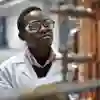 Chemical engineering student in a lab