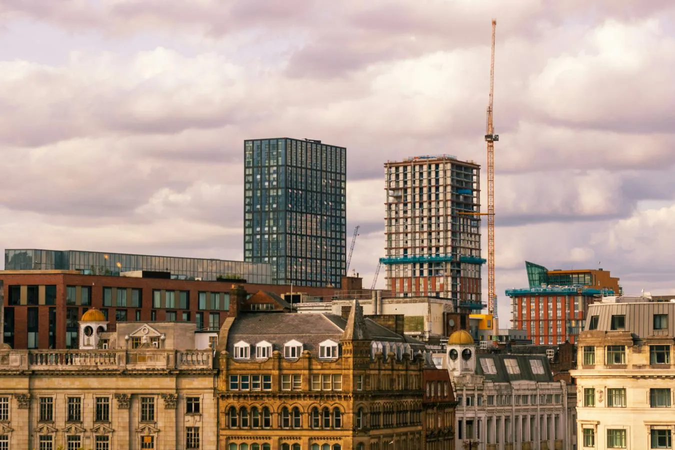 Manchester skyline with cloudy sky