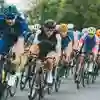 A large group of cyclists in a road race