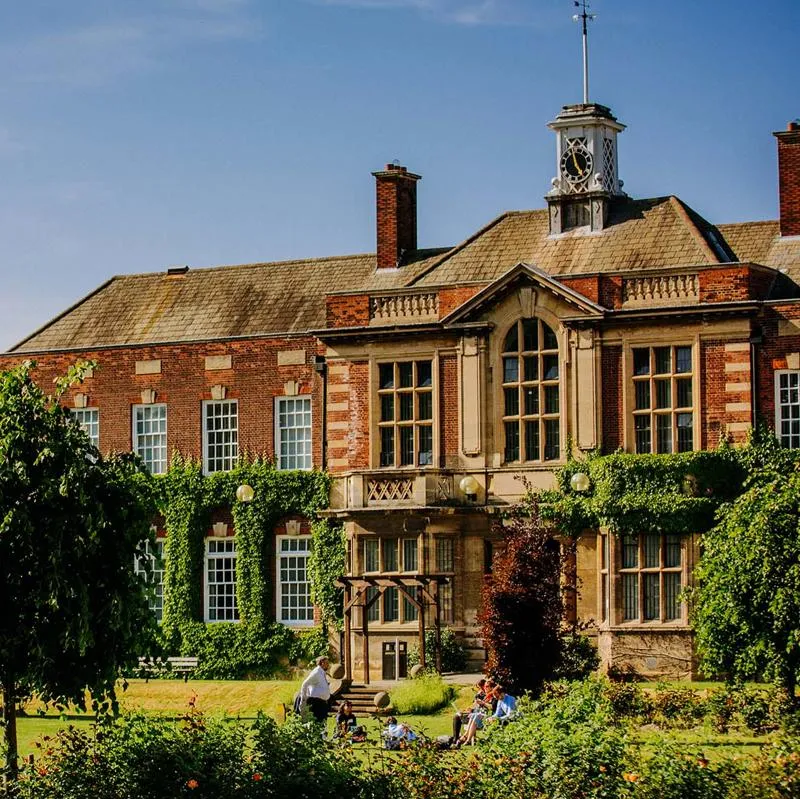 The exterior of the Derwent building which is a classical redbrick University style building